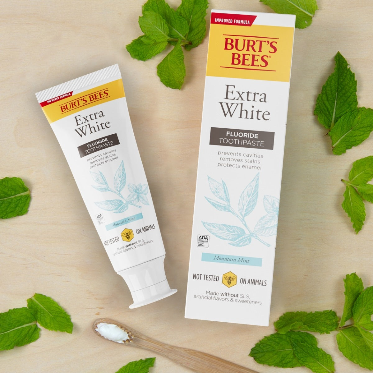 Extra White Fluoride Natural Toothpaste Mountain Mint